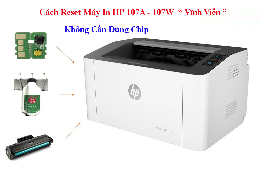 Cách reset máy in hp 107w